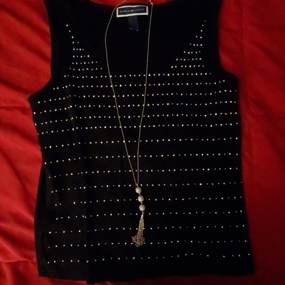 Karen scott embellished Tank top
